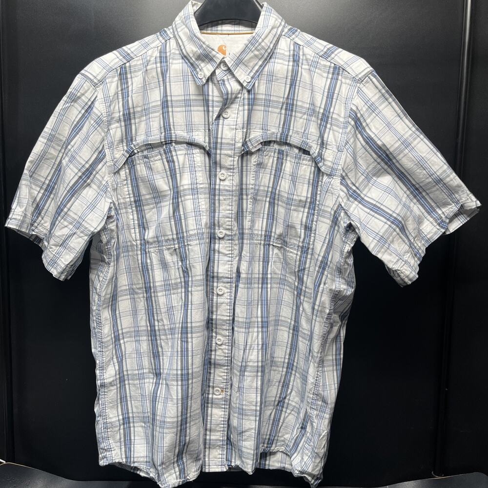 Carhartt Force Men’s Relaxed Fit Button Down Shirt Vented Pockets Size L. LL